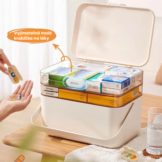 Dvoupatrový organizér na léky