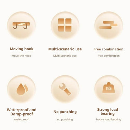 Nástěnný věšák s 6 háčky