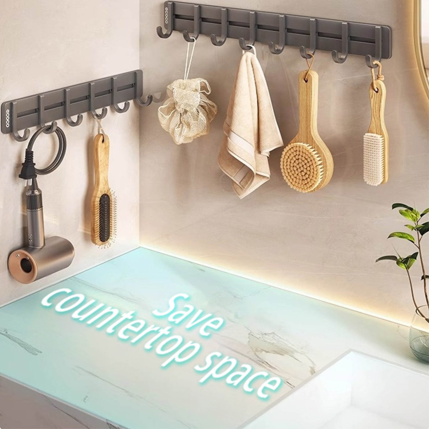 Nástěnný věšák s 8 háčky