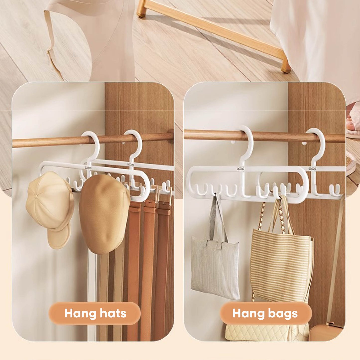 Sada 2 věšáku s 6 úchyty