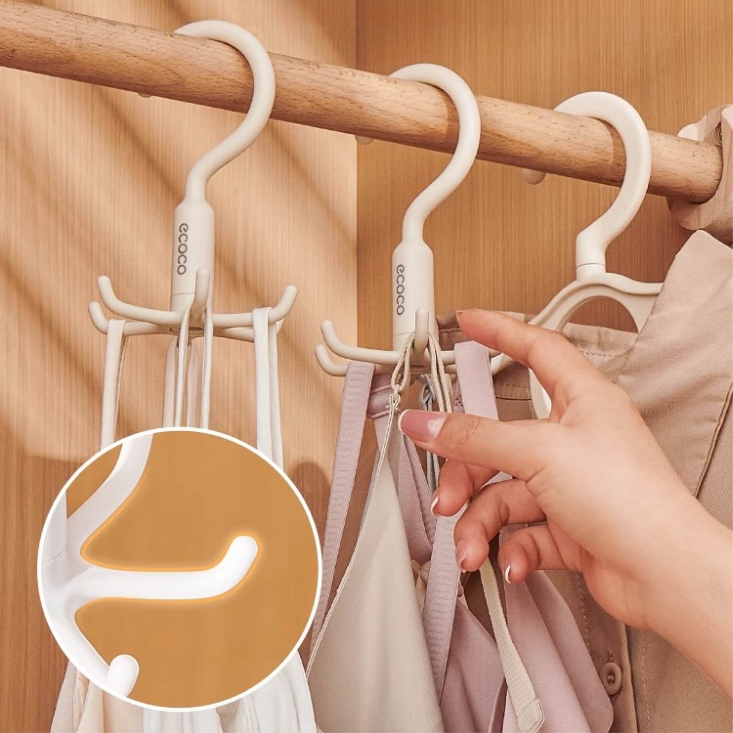 Sada 2 otočného věšáku s 6 rameny